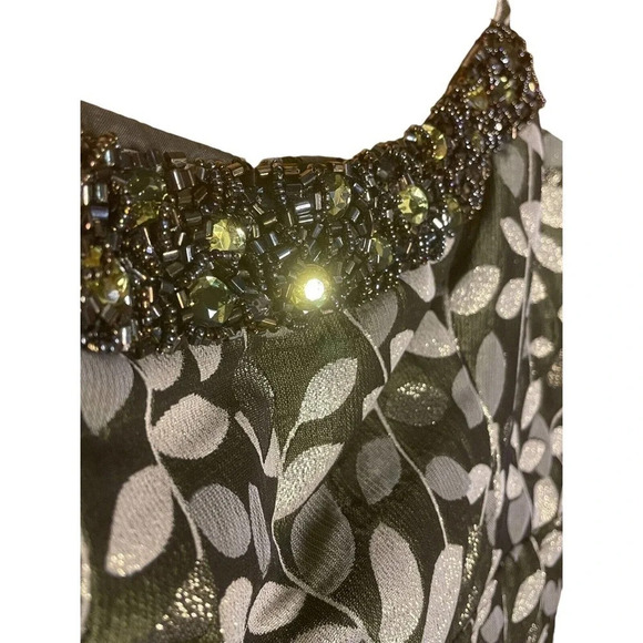 Maggy London Gold/Tan Metallic Cocktail Dress Gold Sparkles Sz 12 Retails $160 - Picture 3 of 7